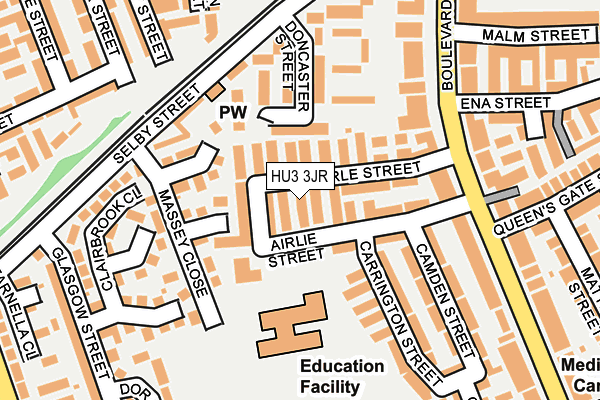 HU3 3JR map - OS OpenMap – Local (Ordnance Survey)