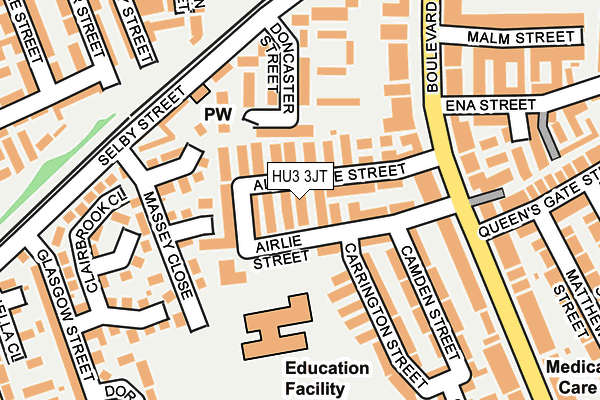 HU3 3JT map - OS OpenMap – Local (Ordnance Survey)