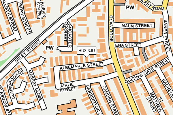 HU3 3JU map - OS OpenMap – Local (Ordnance Survey)