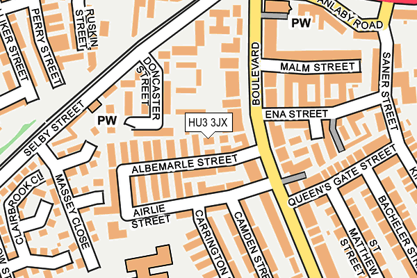 HU3 3JX map - OS OpenMap – Local (Ordnance Survey)