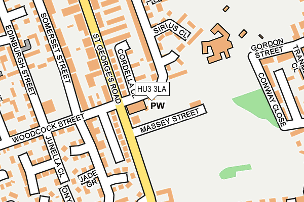 HU3 3LA map - OS OpenMap – Local (Ordnance Survey)