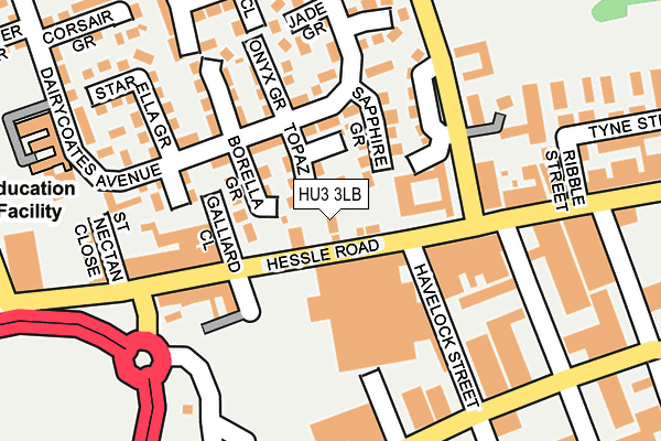 HU3 3LB map - OS OpenMap – Local (Ordnance Survey)
