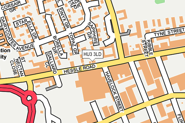 HU3 3LD map - OS OpenMap – Local (Ordnance Survey)