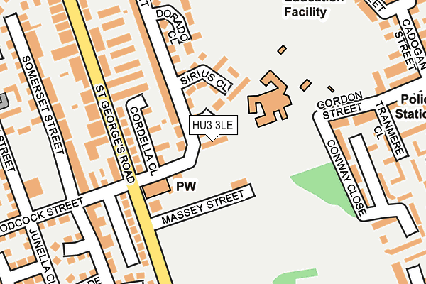 HU3 3LE map - OS OpenMap – Local (Ordnance Survey)