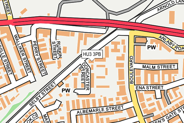 HU3 3PB map - OS OpenMap – Local (Ordnance Survey)