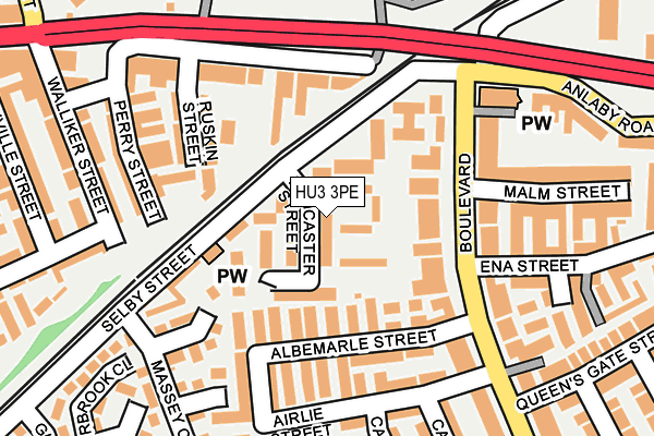 HU3 3PE map - OS OpenMap – Local (Ordnance Survey)