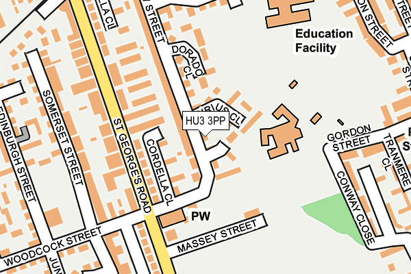 HU3 3PP map - OS OpenMap – Local (Ordnance Survey)