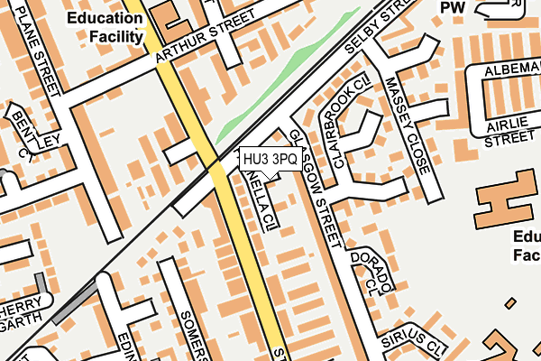 HU3 3PQ map - OS OpenMap – Local (Ordnance Survey)