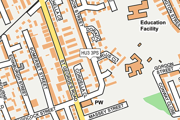 HU3 3PS map - OS OpenMap – Local (Ordnance Survey)