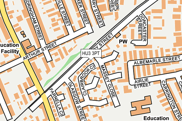 HU3 3PT map - OS OpenMap – Local (Ordnance Survey)