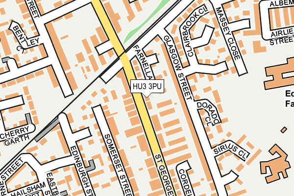 HU3 3PU map - OS OpenMap – Local (Ordnance Survey)