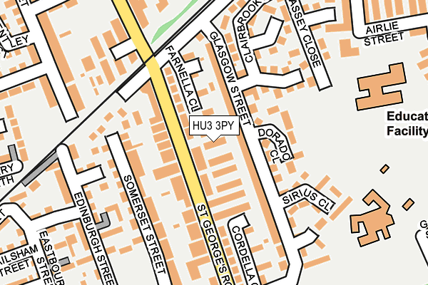 HU3 3PY map - OS OpenMap – Local (Ordnance Survey)