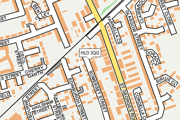 HU3 3QG map - OS OpenMap – Local (Ordnance Survey)