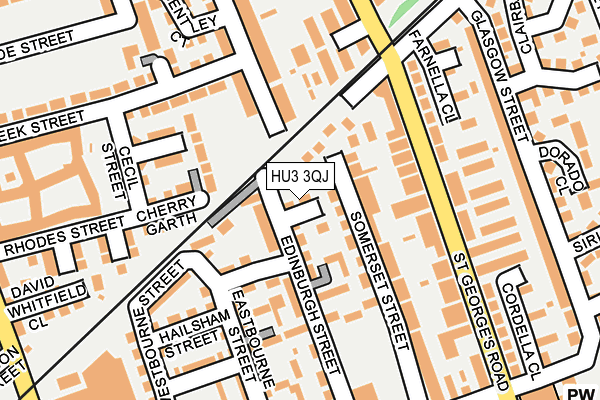 HU3 3QJ map - OS OpenMap – Local (Ordnance Survey)