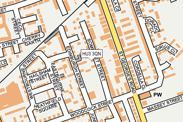 HU3 3QN map - OS OpenMap – Local (Ordnance Survey)