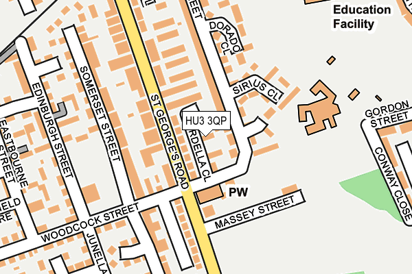 HU3 3QP map - OS OpenMap – Local (Ordnance Survey)