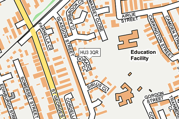 HU3 3QR map - OS OpenMap – Local (Ordnance Survey)