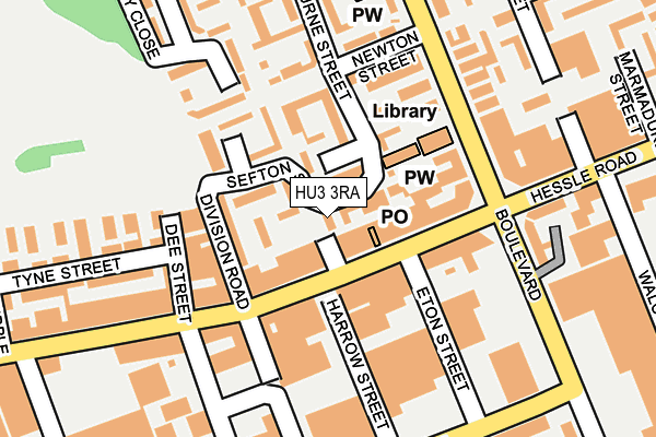 HU3 3RA map - OS OpenMap – Local (Ordnance Survey)