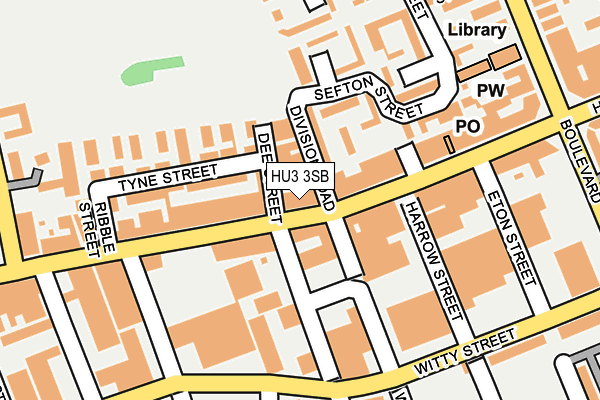 HU3 3SB map - OS OpenMap – Local (Ordnance Survey)