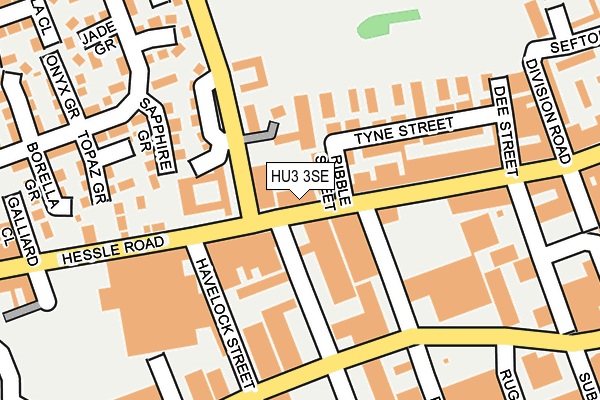 HU3 3SE map - OS OpenMap – Local (Ordnance Survey)