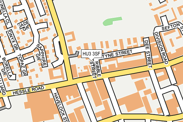 HU3 3SF map - OS OpenMap – Local (Ordnance Survey)