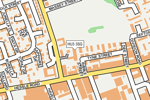 HU3 3SG map - OS OpenMap – Local (Ordnance Survey)