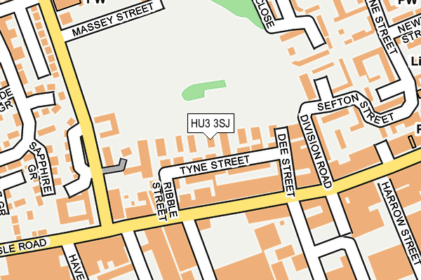 HU3 3SJ map - OS OpenMap – Local (Ordnance Survey)