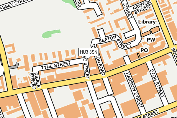 HU3 3SN map - OS OpenMap – Local (Ordnance Survey)