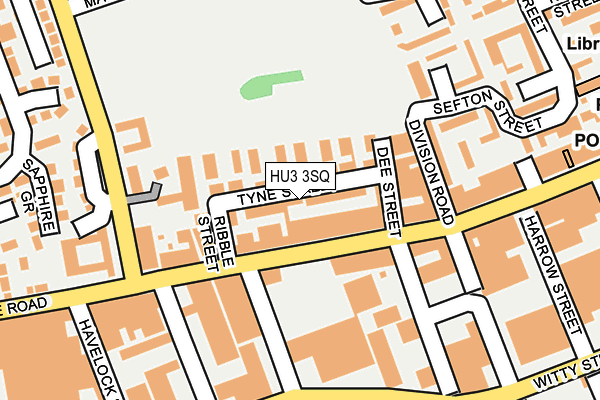 HU3 3SQ map - OS OpenMap – Local (Ordnance Survey)