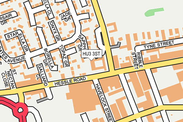 HU3 3ST map - OS OpenMap – Local (Ordnance Survey)