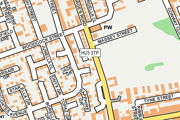 HU3 3TP map - OS OpenMap – Local (Ordnance Survey)