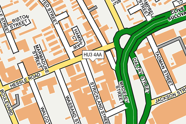 HU3 4AA map - OS OpenMap – Local (Ordnance Survey)