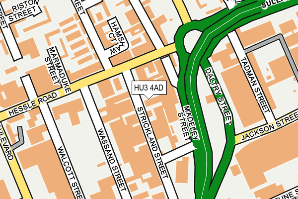 HU3 4AD map - OS OpenMap – Local (Ordnance Survey)