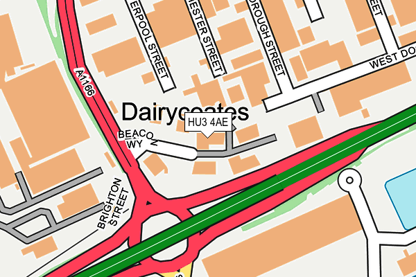 HU3 4AE map - OS OpenMap – Local (Ordnance Survey)