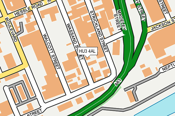 HU3 4AL map - OS OpenMap – Local (Ordnance Survey)