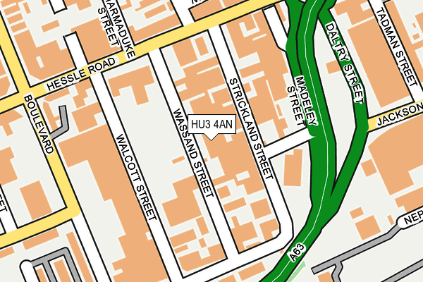 HU3 4AN map - OS OpenMap – Local (Ordnance Survey)