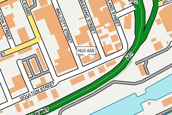 HU3 4AS map - OS OpenMap – Local (Ordnance Survey)