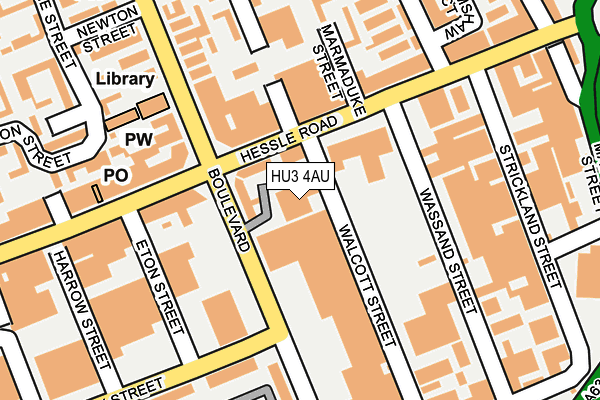 HU3 4AU map - OS OpenMap – Local (Ordnance Survey)