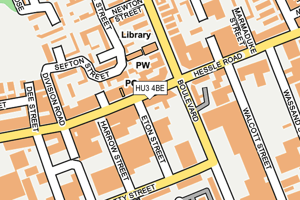 HU3 4BE map - OS OpenMap – Local (Ordnance Survey)
