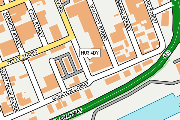 HU3 4DY map - OS OpenMap – Local (Ordnance Survey)
