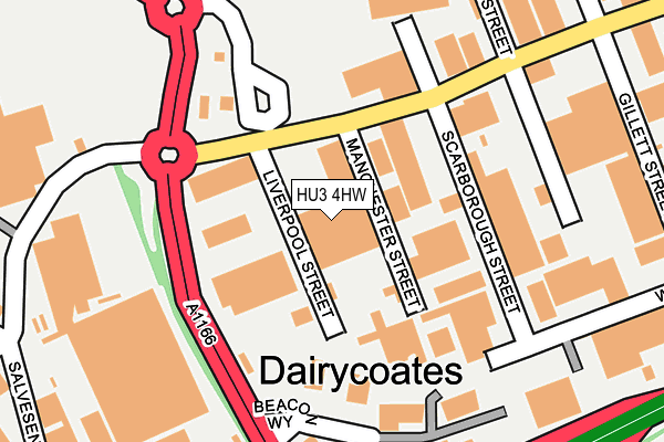 HU3 4HW map - OS OpenMap – Local (Ordnance Survey)