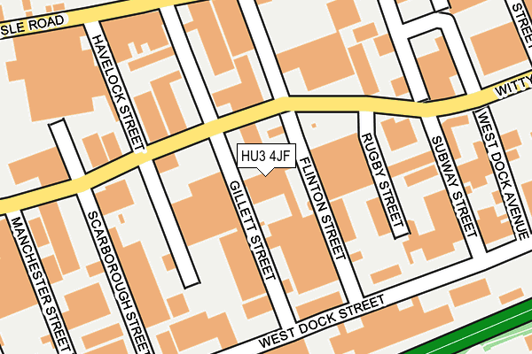 HU3 4JF map - OS OpenMap – Local (Ordnance Survey)