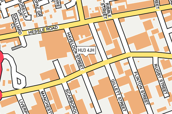 HU3 4JH map - OS OpenMap – Local (Ordnance Survey)