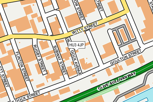 HU3 4JP map - OS OpenMap – Local (Ordnance Survey)