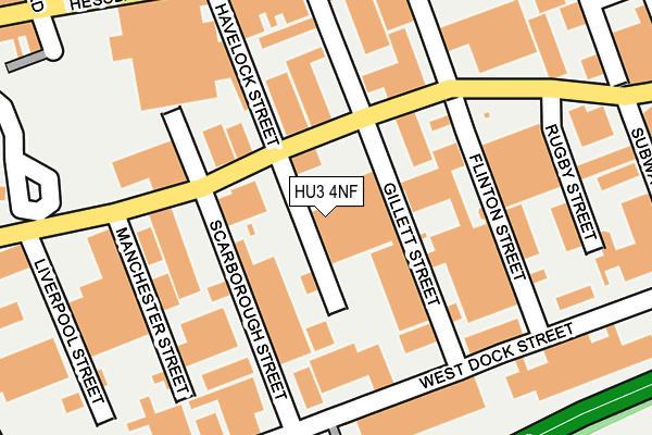 HU3 4NF map - OS OpenMap – Local (Ordnance Survey)