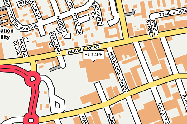 HU3 4PE map - OS OpenMap – Local (Ordnance Survey)