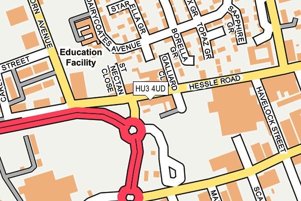 HU3 4UD map - OS OpenMap – Local (Ordnance Survey)