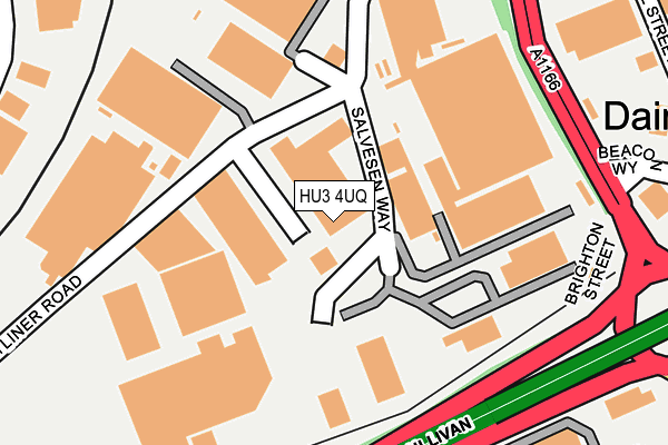 HU3 4UQ map - OS OpenMap – Local (Ordnance Survey)