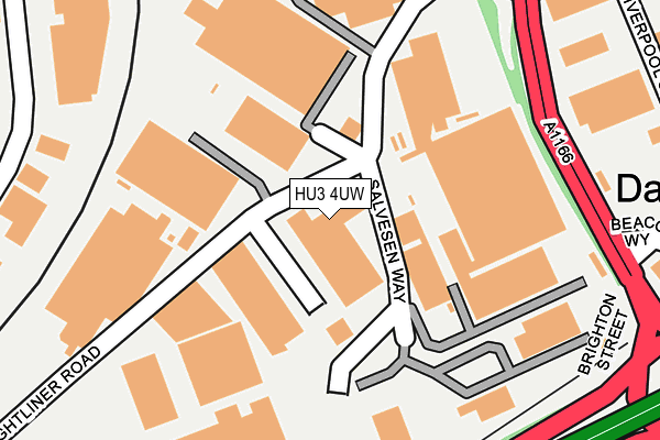 HU3 4UW map - OS OpenMap – Local (Ordnance Survey)