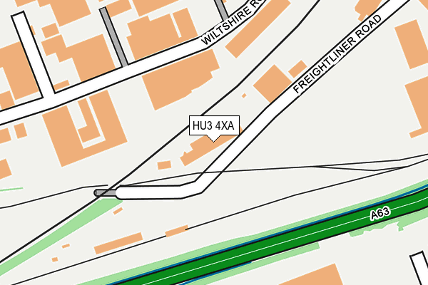 HU3 4XA map - OS OpenMap – Local (Ordnance Survey)